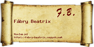 Fábry Beatrix névjegykártya