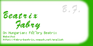 beatrix fabry business card